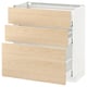 METOD Base cabinet with 3 drawers, white Maximera/Askersund light ash effect, 80x41x80 cm
