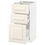 METOD Base cabinet with 3 drawers, white Maximera/Bodbyn off-white, 40x41x80 cm