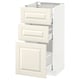 METOD Base cabinet with 3 drawers, white Maximera/Bodbyn off-white, 40x41x80 cm