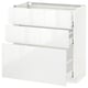 METOD Base cabinet with 3 drawers, white Maximera/Ringhult white, 80x41x80 cm