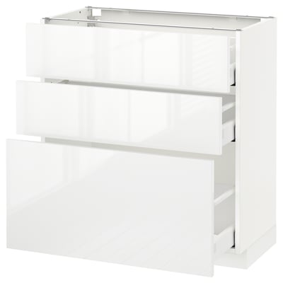 METOD Base cabinet with 3 drawers, white Maximera/Ringhult white, 80x41x80 cm