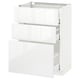 METOD Base cabinet with 3 drawers, white Maximera/Ringhult white, 60x41x80 cm
