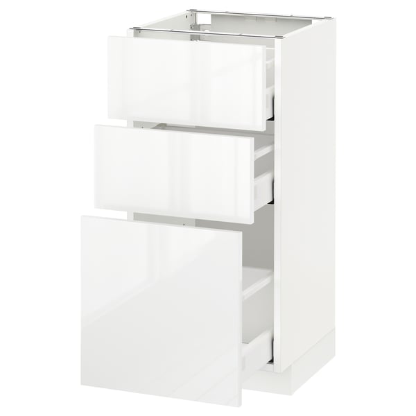 METOD Base cabinet with 3 drawers, white Maximera/Ringhult white, 40x41x80 cm