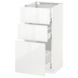 METOD Base cabinet with 3 drawers, white Maximera/Ringhult white, 40x41x80 cm