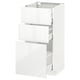 METOD Base cabinet with 3 drawers, white Maximera/Ringhult white, 40x41x80 cm