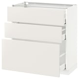 METOD Base cabinet with 3 drawers, white Maximera/Veddinge white, 80x41x80 cm