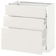 METOD Base cabinet with 3 drawers, white Maximera/Veddinge white, 80x41x80 cm