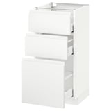 METOD Base cabinet with 3 drawers, white Maximera/Voxtorp matt white, 40x41x80 cm