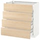 METOD Base cabinet with 4 drawers, white Maximera/Askersund light ash effect, 80x41x80 cm