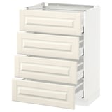 METOD Base cabinet with 4 drawers, white Maximera/Bodbyn off-white, 60x41x80 cm