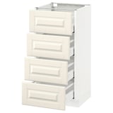 METOD Base cabinet with 4 drawers, white Maximera/Bodbyn off-white, 40x41x80 cm