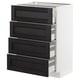 METOD Base cabinet with 4 drawers, white Maximera/Lerhyttan black stained, 60x41x80 cm