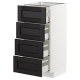 METOD Base cabinet with 4 drawers, white Maximera/Lerhyttan black stained, 40x41x80 cm