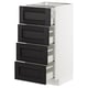 METOD Base cabinet with 4 drawers, white Maximera/Lerhyttan black stained, 40x41x80 cm