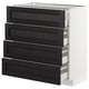 METOD Base cabinet with 4 drawers, white Maximera/Lerhyttan black stained, 80x41x80 cm