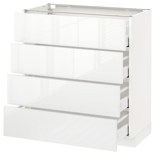 METOD Base cabinet with 4 drawers, white Maximera/Ringhult white, 80x41x80 cm