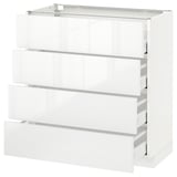 METOD Base cabinet with 4 drawers, white Maximera/Ringhult white, 80x41x80 cm