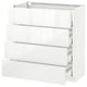 METOD Base cabinet with 4 drawers, white Maximera/Ringhult white, 80x41x80 cm