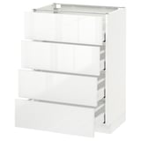 METOD Base cabinet with 4 drawers, white Maximera/Ringhult white, 60x41x80 cm