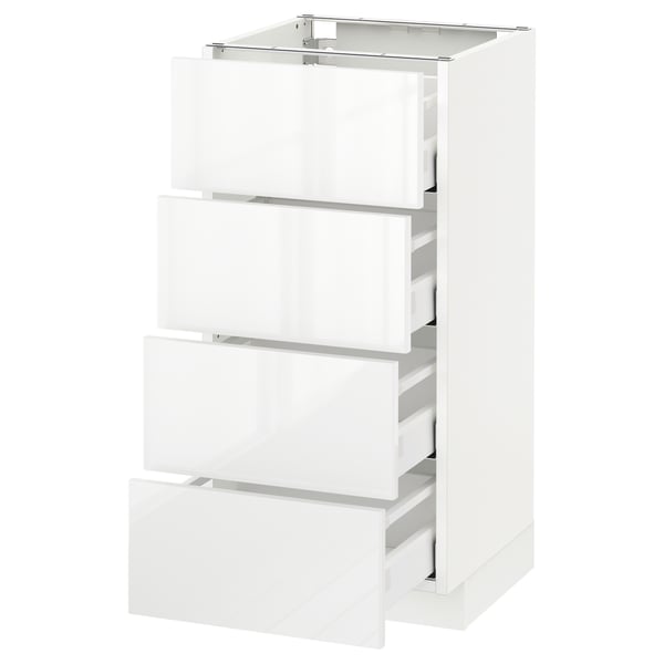 METOD Base cabinet with 4 drawers, white Maximera/Ringhult white, 40x41x80 cm