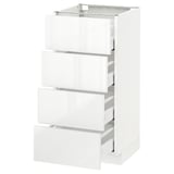 METOD Base cabinet with 4 drawers, white Maximera/Ringhult white, 40x41x80 cm