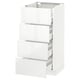 METOD Base cabinet with 4 drawers, white Maximera/Ringhult white, 40x41x80 cm