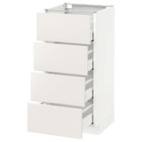 METOD Base cabinet with 4 drawers, white Maximera/Veddinge white, 40x41x80 cm