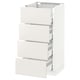 METOD Base cabinet with 4 drawers, white Maximera/Veddinge white, 40x41x80 cm