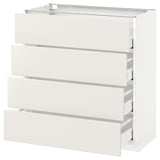 METOD Base cabinet with 4 drawers, white Maximera/Veddinge white, 80x41x80 cm
