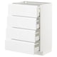 METOD Base cabinet with 4 drawers, white Maximera/Voxtorp high-gloss/white, 60x41x80 cm