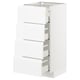 METOD Base cabinet with 4 drawers, white Maximera/Voxtorp high-gloss/white, 40x41x80 cm