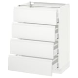 METOD Base cabinet with 4 drawers, white Maximera/Voxtorp matt white, 60x41x80 cm