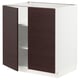 METOD Base cabinet with shelves/2 doors, white Askersund/dark brown ash effect, 80x60x80 cm