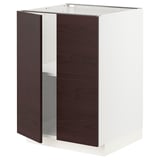 METOD Base cabinet with shelves/2 doors, white Askersund/dark brown ash effect, 60x60x80 cm