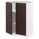 METOD Base cabinet with shelves/2 doors, white Askersund/dark brown ash effect, 60x41x80 cm