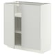 METOD Base cabinet with shelves/2 doors, white/Aspudden light grey, 80x41x80 cm