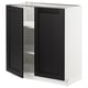 METOD Base cabinet with shelves/2 doors, white/Lerhyttan black stained, 80x41x80 cm
