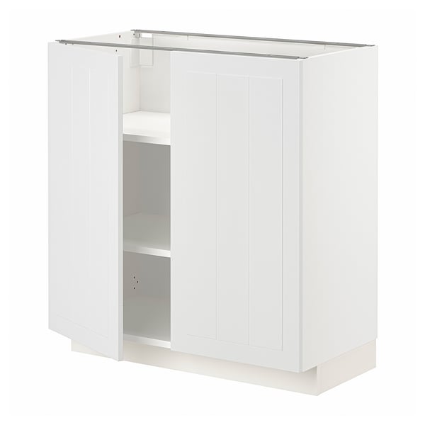 METOD Base cabinet with shelves/2 doors, white/Stensund white, 80x41x80 cm