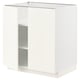 METOD Base cabinet with shelves/2 doors, white/Vallstena white, 80x60x80 cm