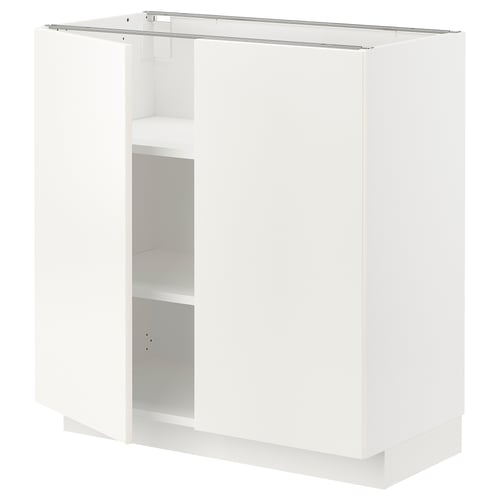 METOD white cabinet, modern design; adjustable shelves, snap-on hinges.