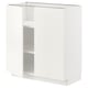 Option: METOD Base cabinet with shelves/2 doors, white/Vallstena white, 80x41x80 cm