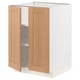 METOD Base cabinet with shelves/2 doors, white/Vedhamn oak, 60x60x80 cm