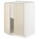 METOD Base cabinet with shelves/2 doors, white/Voxtorp high-gloss light beige, 60x60x80 cm