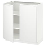 METOD Base cabinet with shelves/2 doors, white/Voxtorp matt white, 80x41x80 cm