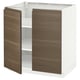 METOD Base cabinet with shelves/2 doors, white/Voxtorp walnut effect, 80x60x80 cm