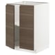 METOD Base cabinet with shelves/2 doors, white/Voxtorp walnut effect, 60x60x80 cm