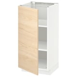 METOD Base cabinet with shelves, white/Askersund light ash effect, 40x41x80 cm