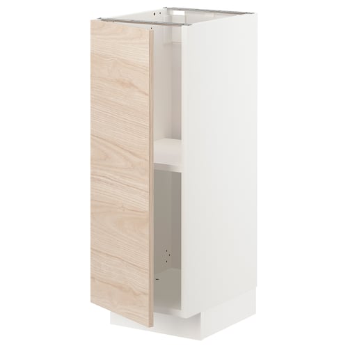 METOD kitchen cabinet, white wood, snap hinges, adjustable shelf.