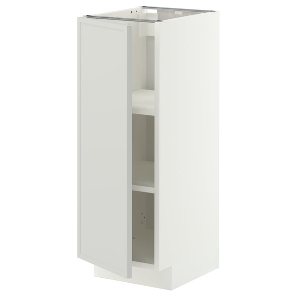 METOD Base cabinet with shelves, white/Aspudden light grey, 30x41x80 cm