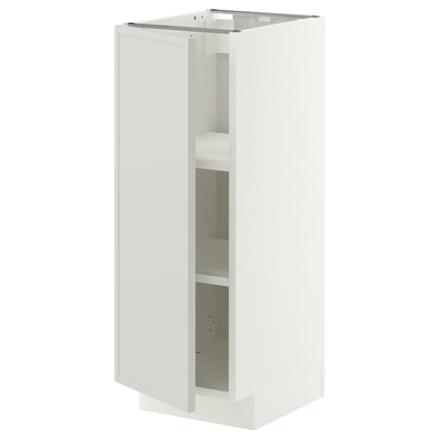 METOD Base cabinet with shelves, white/Aspudden light grey, 30x41x80 cm